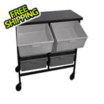 H. Wilson 6-Bin Tub Cart in Light Grey