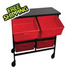 H. Wilson 6-Bin Tub Cart in Primary Red