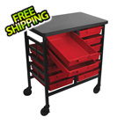 H. Wilson 12-Bin Tub Cart in Primary Red