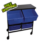H. Wilson 6-Bin Tub Cart in Primary Blue