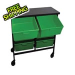 H. Wilson 6-Bin Tub Cart in Primary Green