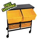 H. Wilson 6-Bin Tub Cart in Primary Yellow