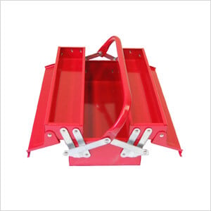 3-Tray Cantilever Metal Toolbox (Red)