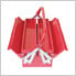 3-Tray Cantilever Metal Toolbox (Red)