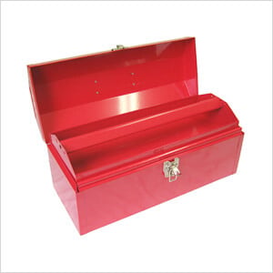 17-Inch Metal Toolbox with Tray (Red)
