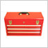 3-Drawer Portable Metal Toolbox (Red)