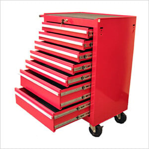 7-Drawer Red Roller Metal Cabinet