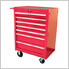 7-Drawer Red Roller Metal Cabinet