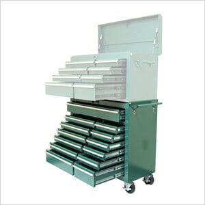 13-Drawer Green Roller Metal Cabinet