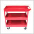 3-Tray Rolling Metal Tool Cart (Red)