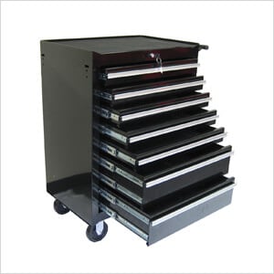 7-Drawer Black Roller Metal Cabinet
