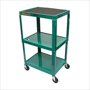 Height Adjustable Green A/V Cart