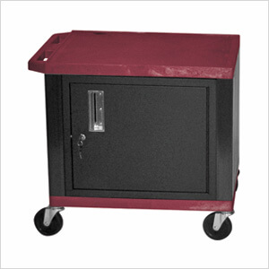 26” Burgundy Tuffy Cart with Cabinet