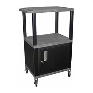 42” Grey Tuffy Cart with Cabinet