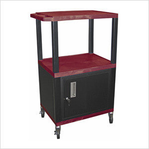 42” Burgundy Tuffy Cart with Cabinet
