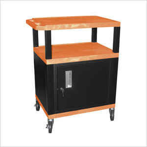 34” Orange Tuffy Cart with Cabinet