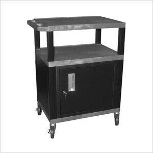 34” Grey Tuffy Cart with Cabinet