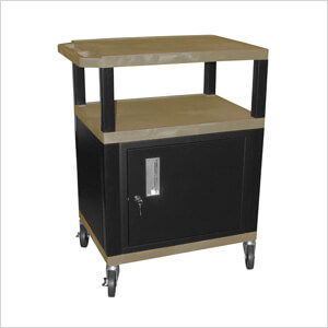 34” Tan Tuffy Cart with Cabinet
