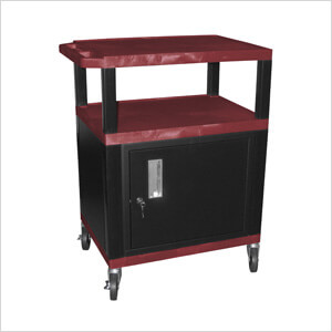 34” Burgundy Tuffy Cart with Cabinet