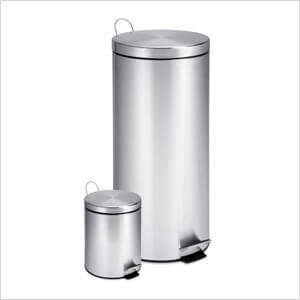 30L and 3L Stainless Steel Trash Can Combo