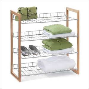 4-Tier Wood and Metal Storage Rack