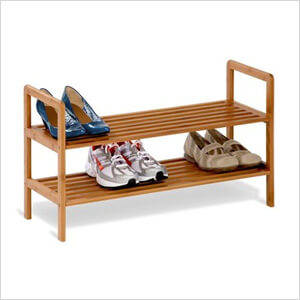 2-Tier Bamboo Shoe Rack