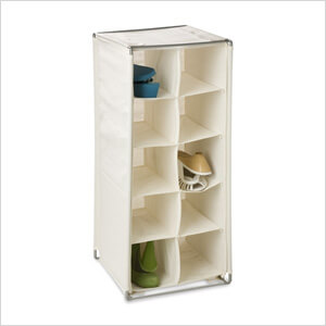 10-Pocket Natural Shoe Rack