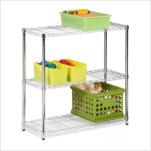Chrome 3-Tier 36" Storage Shelving Unit