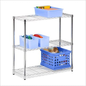 Chrome 3-Tier 30" Storage Shelving Unit