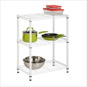 White 3-Tier 30" Storage Shelving Unit