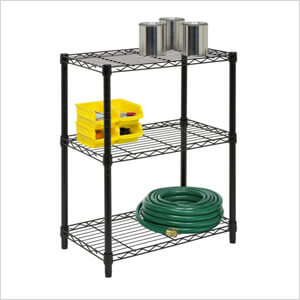Black 3-Tier 30" Storage Shelving Unit