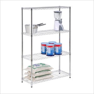 Chrome 4-Tier 54" Storage Shelving Unit