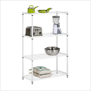 White 4-Tier 54" Storage Shelving Unit