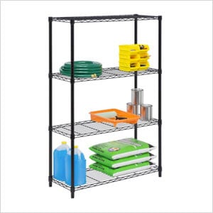 Black 4-Tier 54" Storage Shelving Unit