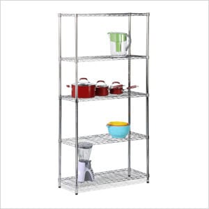 Chrome 5-Tier 72" Storage Shelving Unit