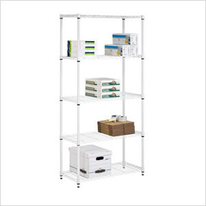 White 5-Tier 72" Storage Shelving Unit