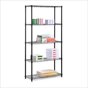Black 5-Tier 72" Storage Shelving Unit
