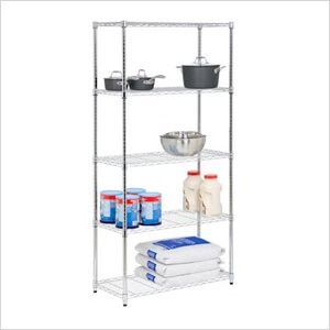 Chrome 5-Tier 72" Commercial Shelving Unit