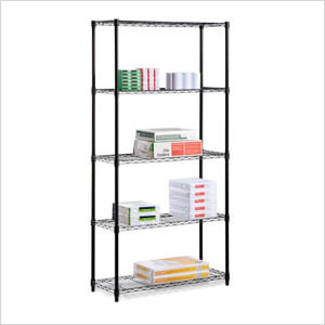 Black 5-Tier 72" Commercial Shelving Unit