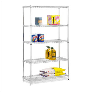 Chrome 5-Tier 72" Industrial Shelving Unit