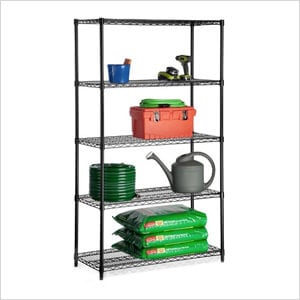 Black 5-Tier 72" Industrial Shelving Unit