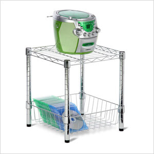 Commercial Chrome Table with Basket