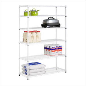 White 6-Tier 72" Industrial Shelving Unit