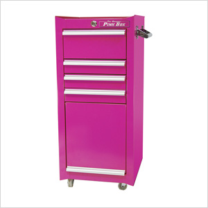 18-Inch 4-Drawer Rolling Cabinet in Pink