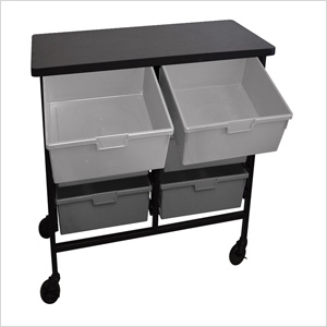 6-Bin Tub Cart in Light Grey