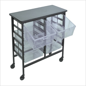 6-Bin Clear Tub Cart