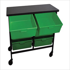 6-Bin Tub Cart in Primary Green