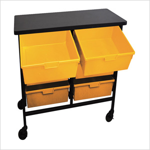 6-Bin Tub Cart in Primary Yellow