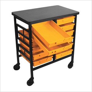 12-Bin Tub Cart in Primary Yellow