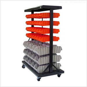 Dual-Sided Mobile Bin Rack